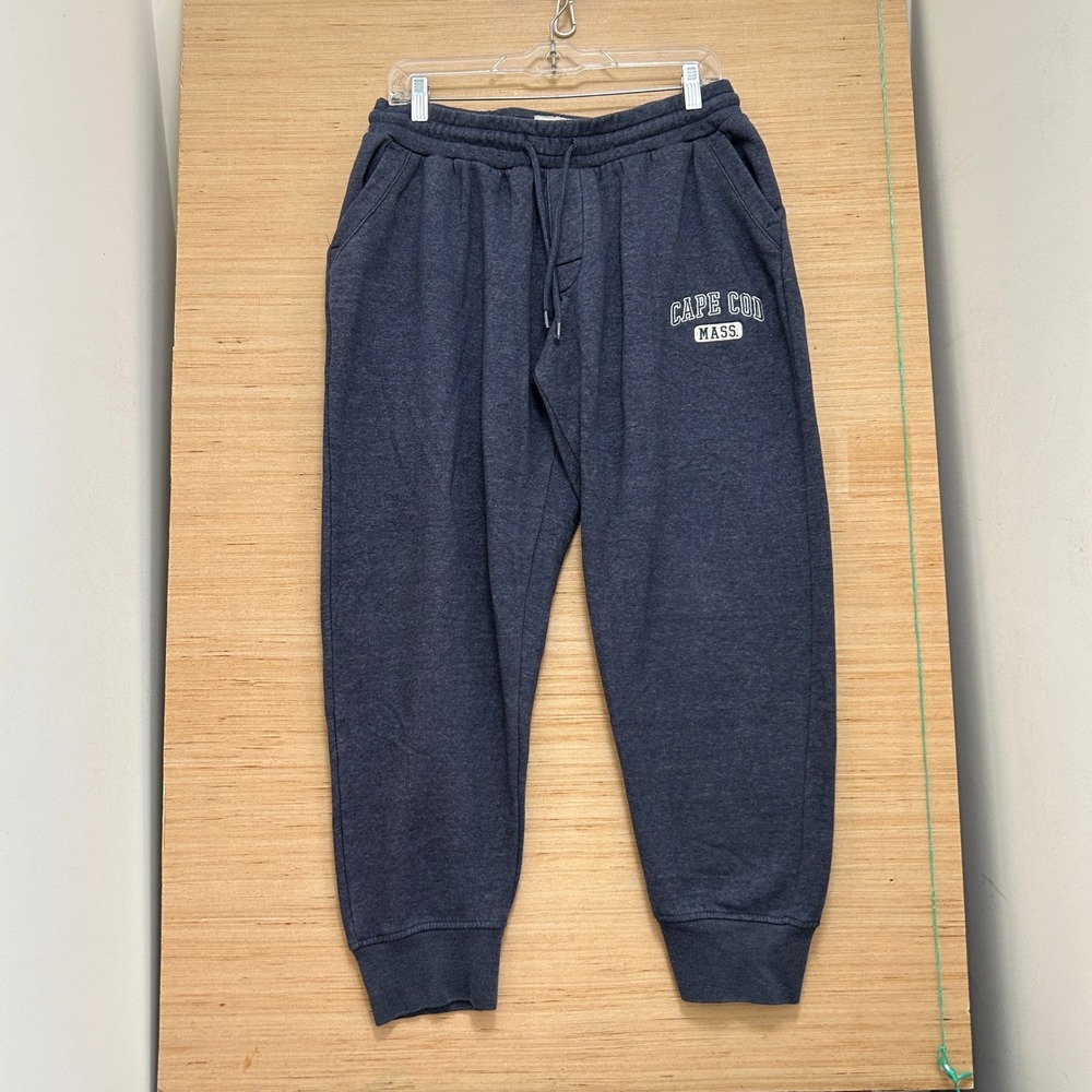 Cuffys Cape Cod Mass Mens Navy Blue Heather Jogger Sweatpants Size M Embroidered